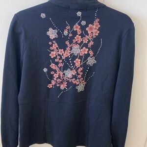 Odin & Ivy Y2K zippered Cherry Blossom sweater/sweatshirt size L